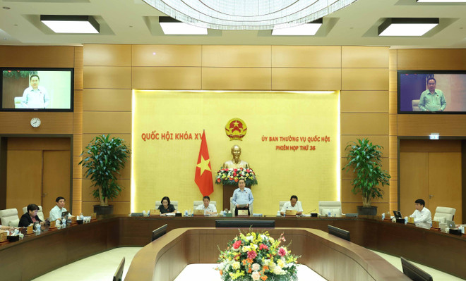 Chủ tịch Quốc hội Trần Thanh Mẫn phát biểu khai mạc. (Ảnh: Thống Nhất/TTXVN) ttxvn_chu_tich_quoc_hoi_tran_thanh_man_chu_tri_phien_hop_thu_36_cua_uy_ban_thuong_vu_quoc_hoi_4.jpg