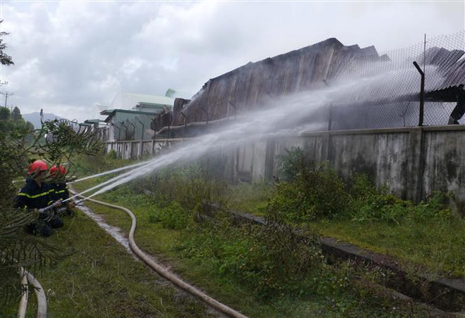Bình Định: Kho chứa gỗ rộng 1.000m2 bốc cháy suốt 12 giờ đồng hồ ảnh 2