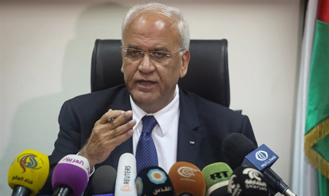 Tổng thư ký Tổ chức Giải phóng Palestine (PLO) Saeb Erekat. (Nguồn: israelnationalnews) Tổng thư ký PLO: Các kế hoạch của Israel nhằm phá hủy PA ảnh 1