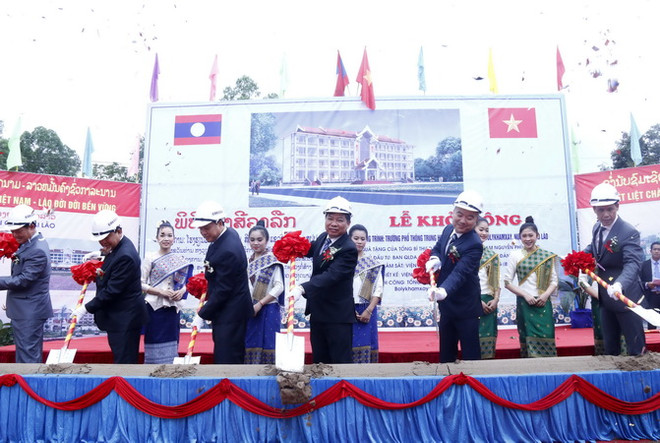 Khởi công trường học ở Lào - quà tặng của Tổng Bí thư Nguyễn Phú Trọng ảnh 1