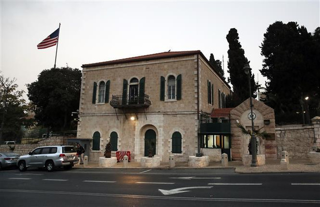 Tòa lãnh sự quán Mỹ ở Jerusalem tháng 10/2018. (Ảnh: AFP/TTXVN) Palestine kiện Mỹ về vụ chuyển đại sứ quán tại Israel tới Jerusalem ảnh 1