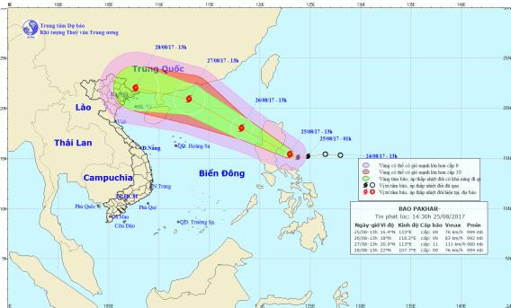 Bão Pakhar đổ vào Biển Đông, có khả năng gây mưa lớn ở phía Bắc ảnh 1