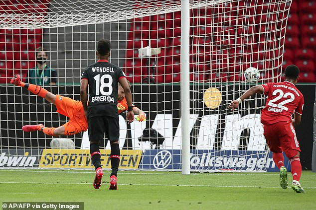 Serge Gnabry dứt điểm chéo góc hiểm hóc. Đánh bại Leverkusen, Bayern Munich vô địch Cúp Quốc gia Đức ảnh 3