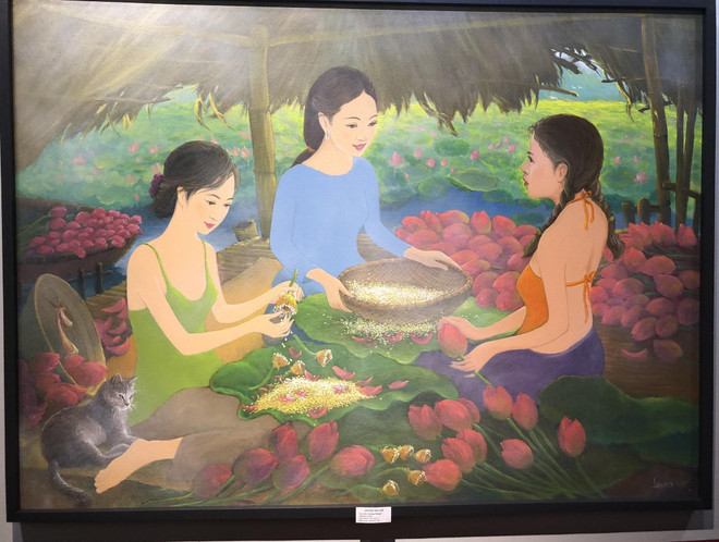 Sắc màu Quê hương Xứ Đoài mây trắng qua nét cọ của họa sỹ Cổ Đô ảnh 10