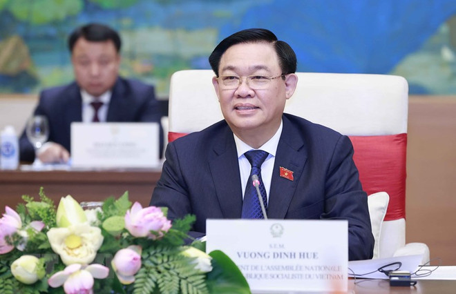 Chủ tịch Quốc hội Vương Đình Huệ phát biểu. (Ảnh: Doãn Tấn/TTXVN) Nhiều tiềm năng mở rộng hợp tác giữa Việt Nam và Bờ Biển Ngà ảnh 3