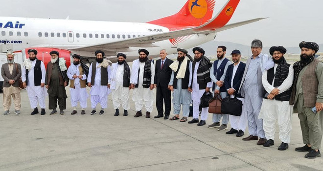 Phái đoàn Taliban tới Uzbekistan. (Nguồn: pajhwok.com) Phái đoàn Taliban dự hội nghị quốc tế về Afghanistan tại Uzbekistan ảnh 1