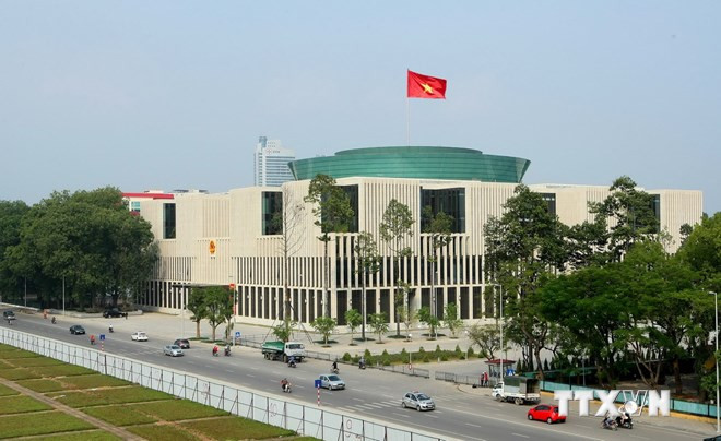 Nhà Quốc hội và Hội trường Ba Đình mới. (Ảnh: Phạm Kiên/TTXVN) EVN Hà Nội đảm bảo cung ứng điện cho kỳ họp Quốc hội ảnh 1