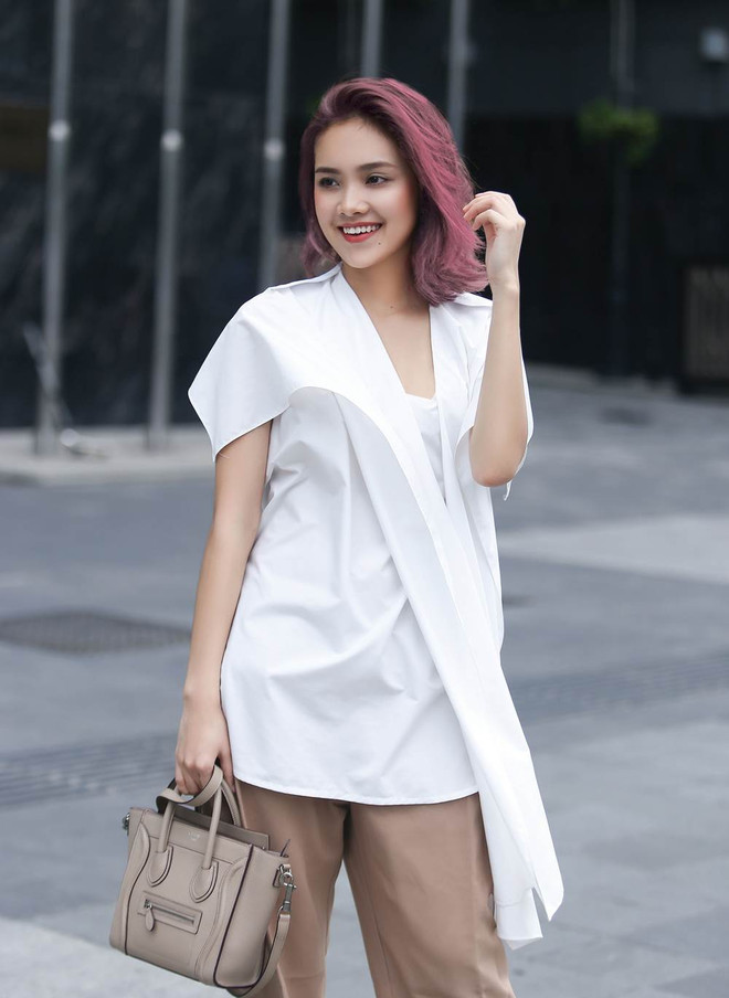 Tố Như - Gương mặt khả ái cuộc thi Hoa hậu Việt Nam 2016 Biến tấu sắc pastel cho mái tóc trong "mùa Đông không lạnh" ảnh 2