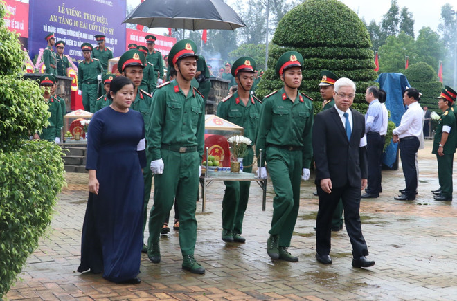Bình Phước: Truy điệu, an táng 10 hài cốt liệt sỹ hy sinh ở Campuchia ảnh 1
