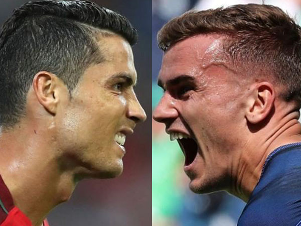 Antoine Griezmann so tài Cristiano Ronaldo. (Nguồn: telegraph) Griezmann hiệu quả hơn, nhưng truyền thông là của Ronaldo ảnh 1