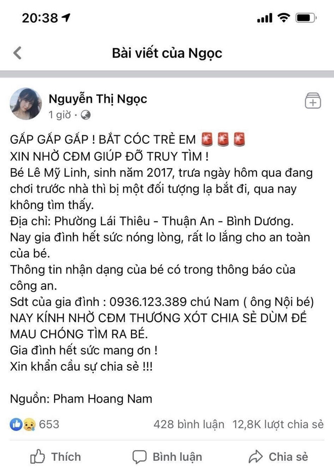 Xử lý nghiêm đối tượng đưa tin sai sự thật về việc bé gái bị bắt cóc ảnh 2