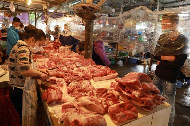 (Ảnh minh họa: Vũ Sinh/TTXVN) Yêu cầu thực hiện ngay các biện pháp bình ổn giá thịt lợn ảnh 1