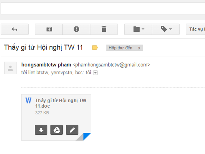 Giả mạo email thông báo kết luận của Thủ tướng để phát tán mã độc ảnh 1