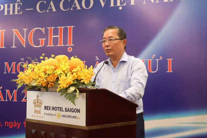 Ông Nguyễn Nam Hải, Chủ tịch Hiệp hội Càphê-Cacao Việt Nam phát biểu tại hội nghị. (Ảnh: Xuân Anh/TTXVN) ttxvn_gia_caphe_lap_dinh_1104_1.jpg