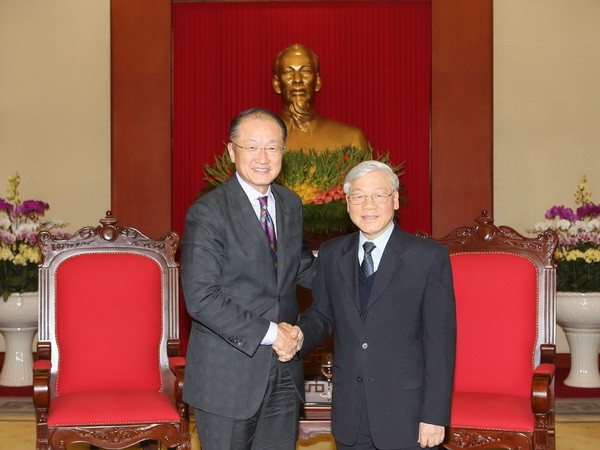 Tổng Bí thư tiếp Chủ tịch Ngân hàng Thế giới Jim Yong Kim ảnh 1