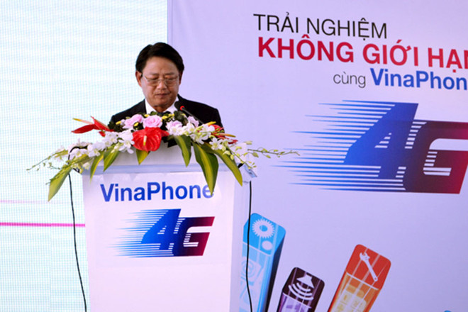 Ông Lương Mạnh Hoàng tại lễ khai trương thử nghiệm dịch vụ 4G của VinaPhone tại Phú Quốc. (Ảnh: VNP) Vinaphone đặt mục tiêu vị trí thứ hai trên thị trường viễn thông ảnh 1