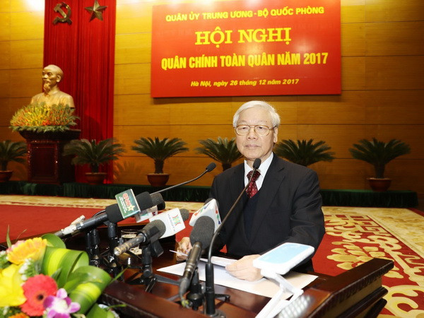 Tổng Bí thư dự và phát biểu chỉ đạo tại Hội nghị Quân chính toàn quân ảnh 1