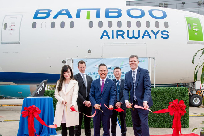 Máy bay Boeing 787-9 đầu tiên về với đội bay của Bamboo Airways ảnh 1