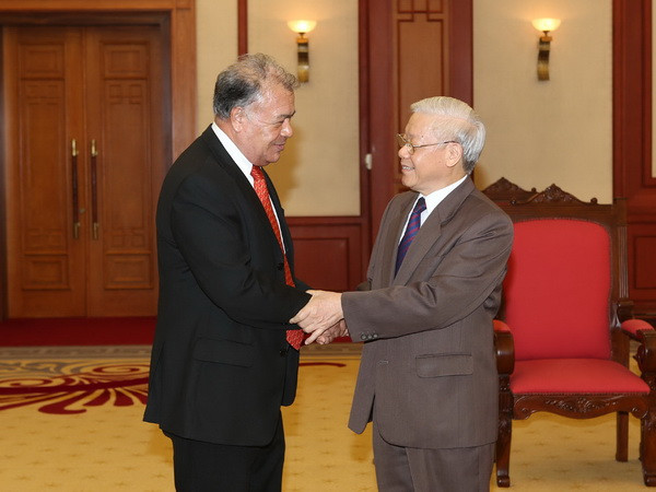 Tổng Bí thư Nguyễn Phú Trọng tiếp Tổng Bí thư Đảng Lao động Mexico ảnh 1