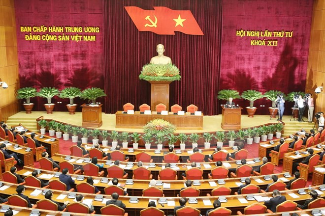 Toàn cảnh bế mạc Hội nghị. (Ảnh: Trí Dũng/TTXVN) Sự kiện trong nước 10-16/10: Mưa lũ lịch sử ở các tinh miền Trung ảnh 1