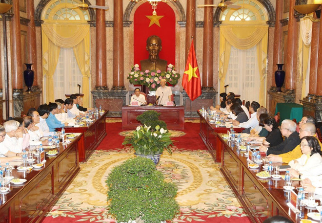 Tổng Bí thư, Chủ tịch nước gặp mặt đại diện Đoàn Chủ tịch MTTQ ảnh 1