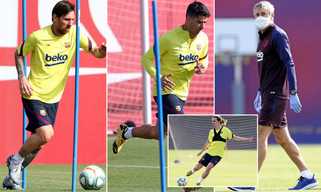 [Video] Barcelona trở lại tập luyện, chờ ngày La Liga tái đấu ảnh 1