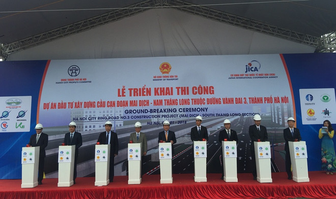 Động thổ xây cầu cạn 5.343 tỷ đồng đoạn Mai Dịch-cầu Thăng Long ảnh 1