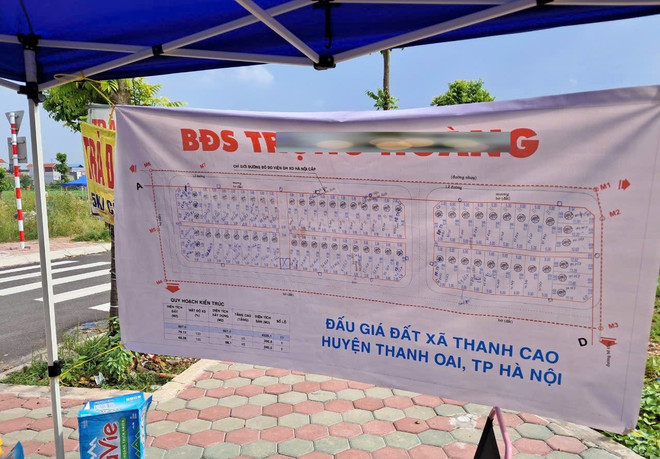 Các lô đất được môi giới bất động sản rao bán với giá bán chênh lệch từ vài trăm triệu đồng đến 1 tỷ đồng/lô, tùy từng vị trí lô đất. (Ảnh: Hùng Võ/Vietnam+) vnp_sot dat 12.jpg