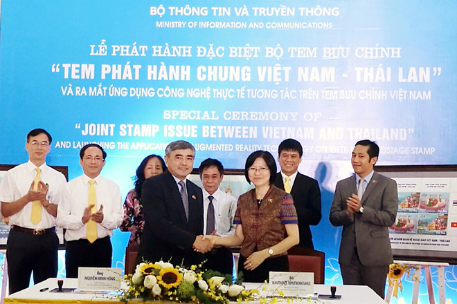 Nghệ thuật múa rối được in trên bộ tem chung Việt Nam-Thái Lan ảnh 1