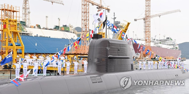 Tàu ngầm Dosan Ahn Chang-ho của Hải quân Hàn Quốc. (Nguồn: Yonhap) Hàn Quốc phóng thử thành công tên lửa đạn đạo từ tàu ngầm ảnh 1