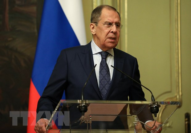Ngoại trưởng Nga Sergei Lavrov. (Ảnh: THX/TTXVN) Nga tuyên bố sẽ trục xuất 10 nhân viên ngoại giao Mỹ ảnh 1