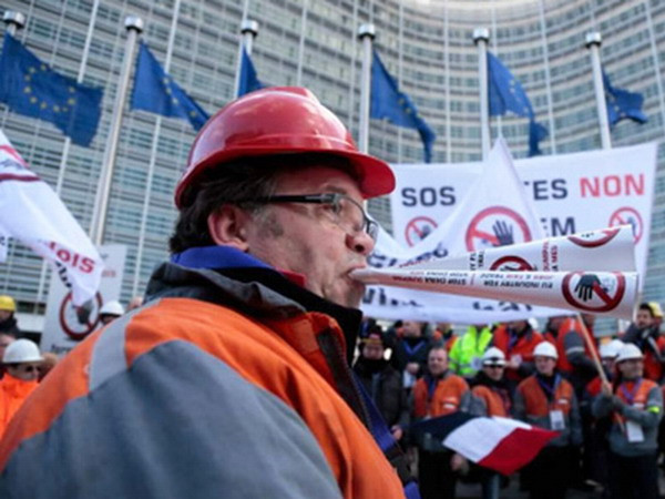 Hơn 5.000 công nhân ngành thép châu Âu biểu tình tại Brussels ảnh 1