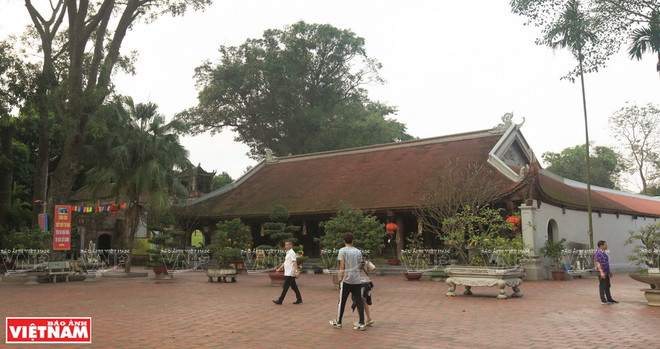 Khuôn viên cụm di tích chùa, đền bà Tấm tại xã Dương Xá, huyện Gia Lâm, Hà Nội. (Nguồn: Báo ảnh Việt Nam) Đôi sư tử đá đền Bà Tấm - Biểu tượng nghệ thuật điêu khắc đá thời Lý ảnh 1