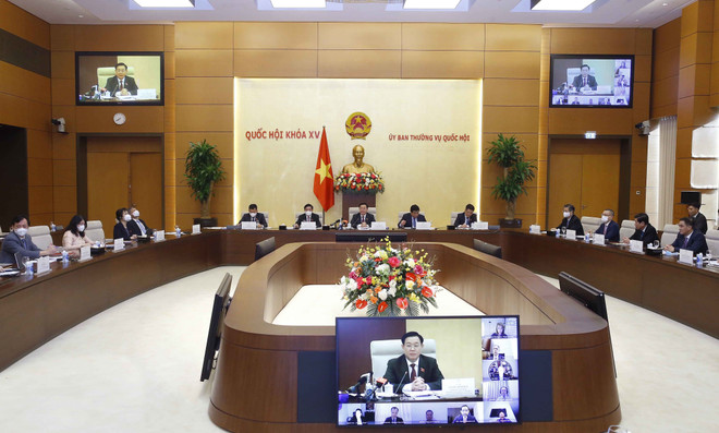 Chủ tịch Quốc hội Vương Đình Huệ phát biểu. (Ảnh: Doãn Tấn/TTXVN) Chủ tịch Quốc hội Vương Đình Huệ làm việc với Đoàn doanh nghiệp Hoa Kỳ ảnh 3
