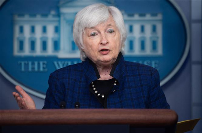 Bộ trưởng Tài chính Mỹ Janet Yellen. (Ảnh: AFP/TTXVN) Mỹ ưu tiên mục tiêu đa dạng hóa chuỗi cung ứng năng lượng sạch ảnh 1