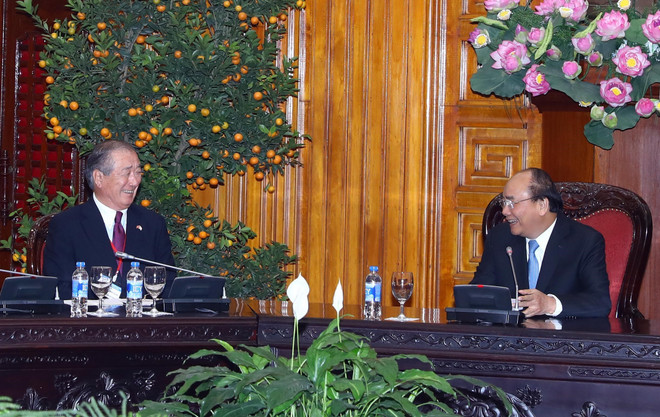 Thủ tướng tiếp Chủ tịch Ủy ban Hợp tác kinh tế Nhật Bản-Mekong ảnh 1