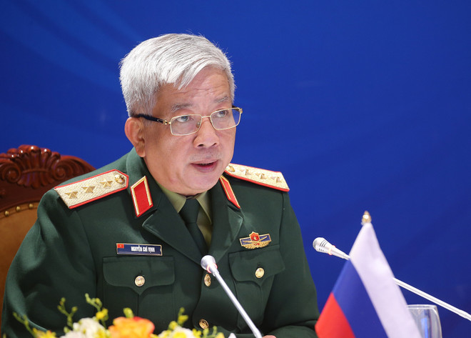 Thượng tướng Nguyễn Chí Vịnh, Thứ trưởng Bộ Quốc phòng. (Ảnh: Dương Giang/TTXVN) Đối ngoại quốc phòng: Bảo vệ Tổ quốc từ sớm, từ xa bằng xây lòng tin ảnh 1