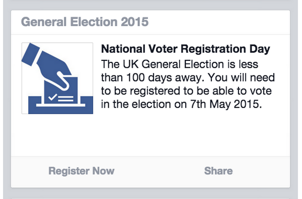 Người dân Anh sẽ được Facebook nhắc đi đăng ký bầu cử ảnh 1