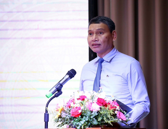 Phó Chủ tịch UBND thành phố Đà Nẵng Hồ Kỳ Minh phát biểu tại Hội nghị. (Ảnh: Trần Lê Lâm/TTXVN) ttxvn hoi nghi_phat_trien_cac_nganh_cong_nghiep_van_hoa_viet_nam_2_resize.jpg