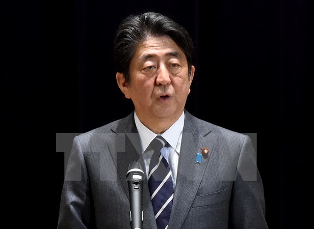 Thủ tướng Nhật Bản Abe. (Nguồn: AFP/TTXVN) Thủ tướng Nhật Bản có thể cải tổ nội các để "vớt vát" tỷ lệ tín nhiệm ảnh 1