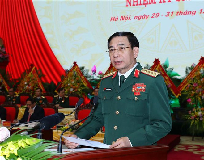 Đại tướng, Bộ trưởng Quốc phòng Phan Văn Giang phát biểu chào mừng đại hội. (Ảnh: Trọng Đức/TTXVN) Cựu chiến binh luôn sát cánh cùng quân đội xây dựng và bảo vệ Tổ quốc ảnh 1