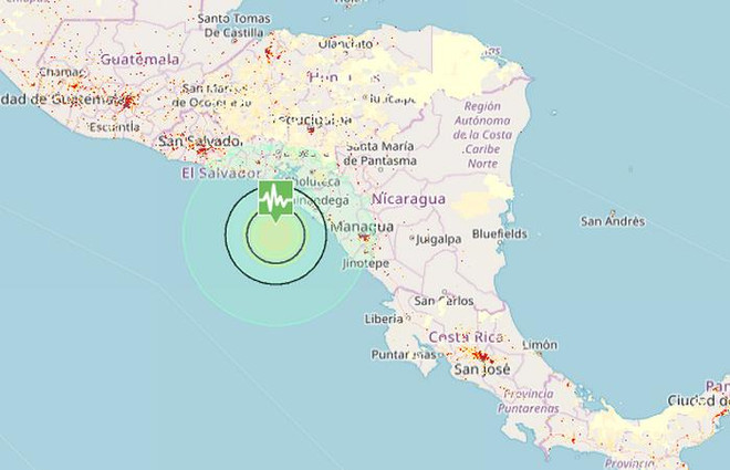 Động đất độ lớn 6,5 làm rung chuyển khu vực gần bờ biển Nicaragua ảnh 1
