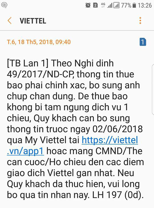 Bổ sung thông tin thuê bao: Mỗi nhóm khách hàng Viettel có một 'giờ G' ảnh 2