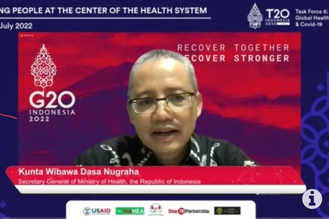 Tổng thư ký Bộ Y tế Indonesia, Kunta Wibawa Dasa Nugraha. (Nguồn: Antara News) Các Bộ trưởng Y tế G20 nhất trí thành lập Quỹ phòng chống đại dịch ảnh 1