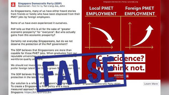 Singapore yêu cầu đảng đối lập cải chính thông tin sai lệch ở Facebook ảnh 1