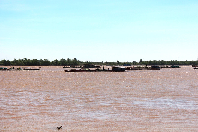 “Tàu ma” tưng bừng đục khoét lòng sông trước cửa biển Ba Lạt ảnh 2
