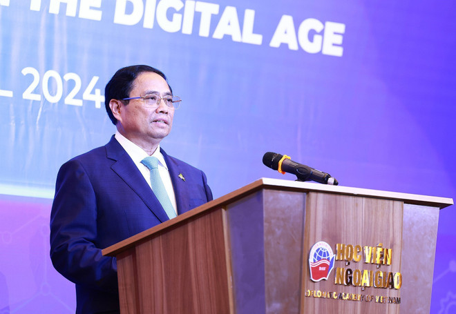 Thủ tướng Phạm Minh Chính phát biểu tại Tọa đàm với doanh nghiệp ASEAN và các đối tác. (Ảnh: Dương Giang/TTXVN) TTXVN_2304Thutuong2.jpg