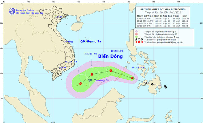 (Nguồn: nchmf.gov.vn) Áp thấp nhiệt đới đi vào Biển Đông và khả năng mạnh lên thành bão ảnh 1