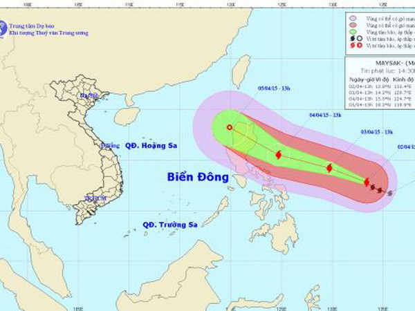 Bão quốc tế MAYSAK đang hoạt động trên vùng biển Philippines ảnh 1