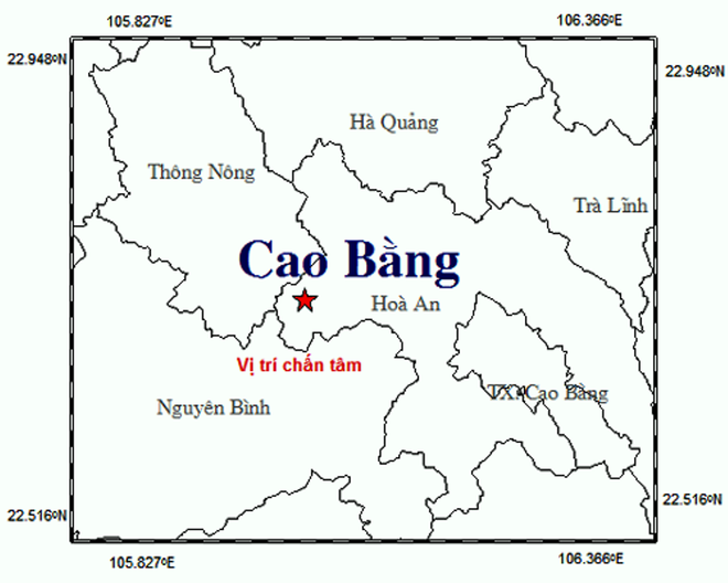 Bản đồ chấn tâm động đất. (Nguồn: Viện VLĐC) Liên tiếp 35 trận động đất từ đầu năm, chủ yếu ở khu vực biên giới ảnh 1